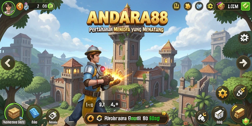 Gameplay menegangkan saat melawan gelombang musuh di ANDARA88.