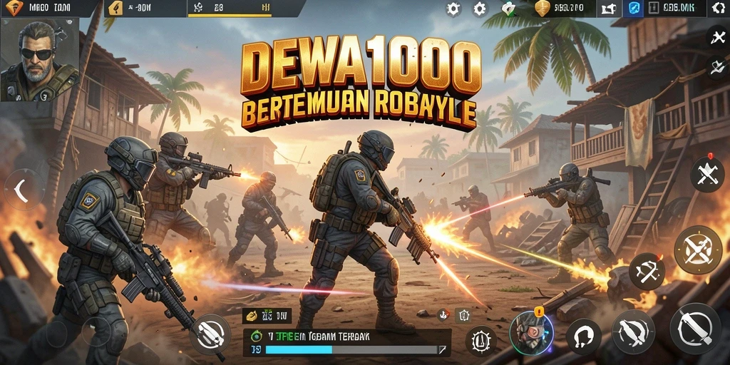 Tampilan gameplay seru dalam DEWA1000 dengan aksi Battle Royale.