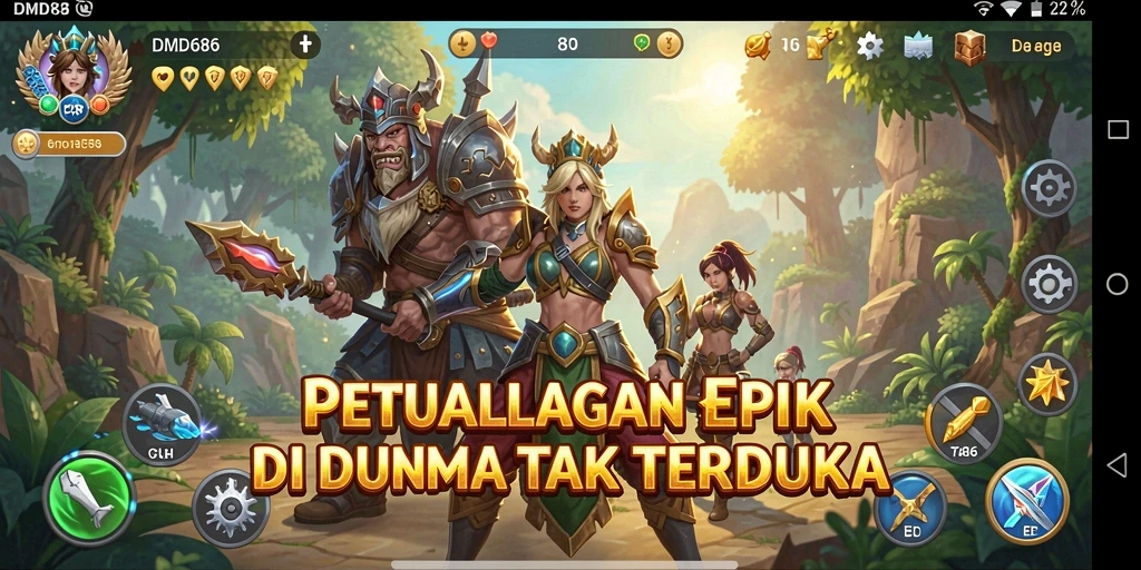 Screenshot menunjukkan aksi seru dalam gameplay DMD686 yang penuh petualangan.