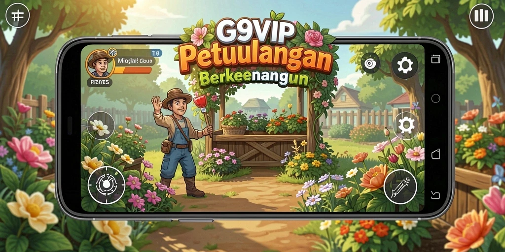 Tampilan menarik saat pemain mengelola kebun di G9VIP.