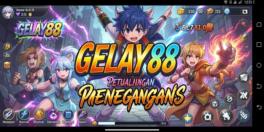Tampilan gameplay anime yang penuh warna dan dinamis.