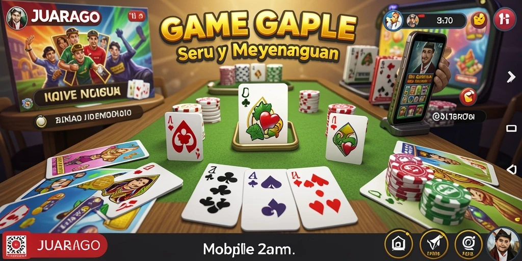 Tampilan gameplay Gaple yang seru dan interaktif di JUARAGO.