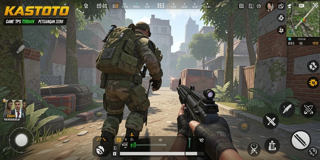 Screenshot KASTOTO menunjukkan aksi pertempuran yang mendebarkan dalam game TPS.