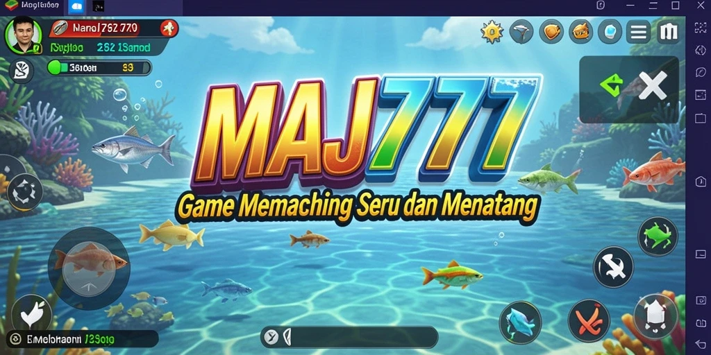 Screenshot gameplay MAJ777 menunjukkan pengalaman memancing yang mendebarkan.