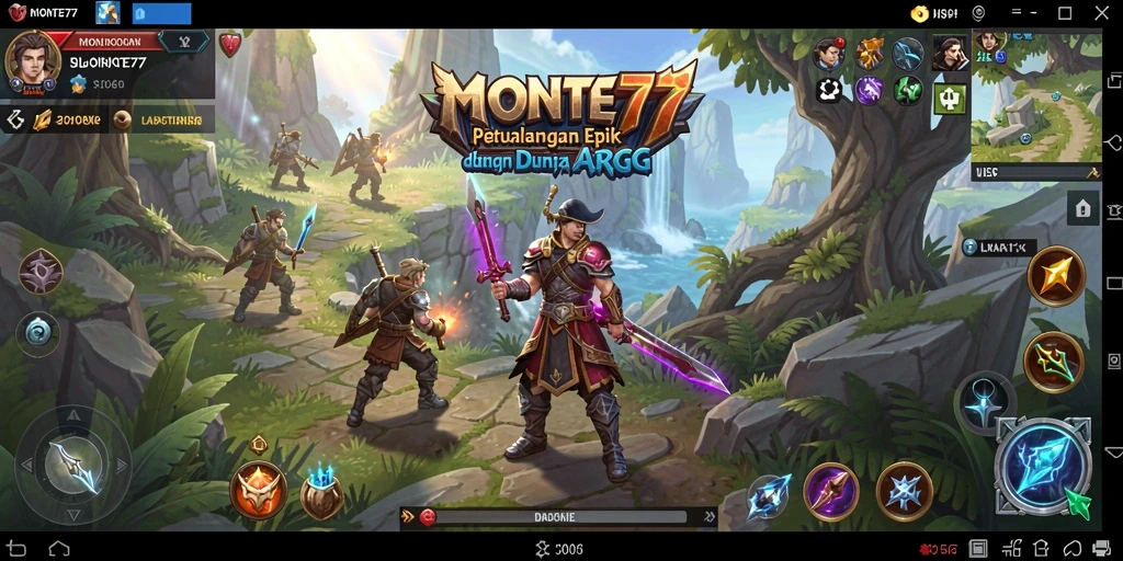 Tampilan gameplay menegangkan dalam dunia ARPG MONTE77.