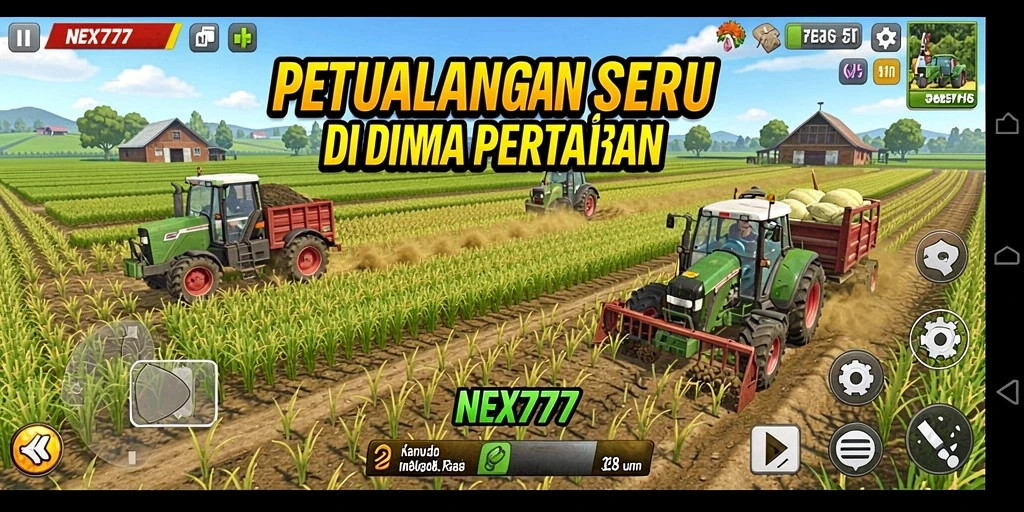 Berinteraksi dengan teman dan mengelola lahan pertanian yang subur.