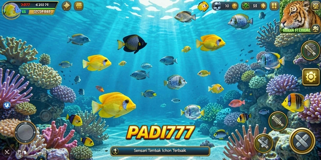 Gameplay seru PADI777 dengan berbagai ikan yang menunggu untuk ditembak.