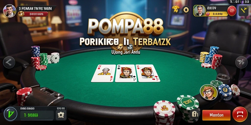Screenshot gameplay POMPA88 menampilkan aksi seru permainan Poker.