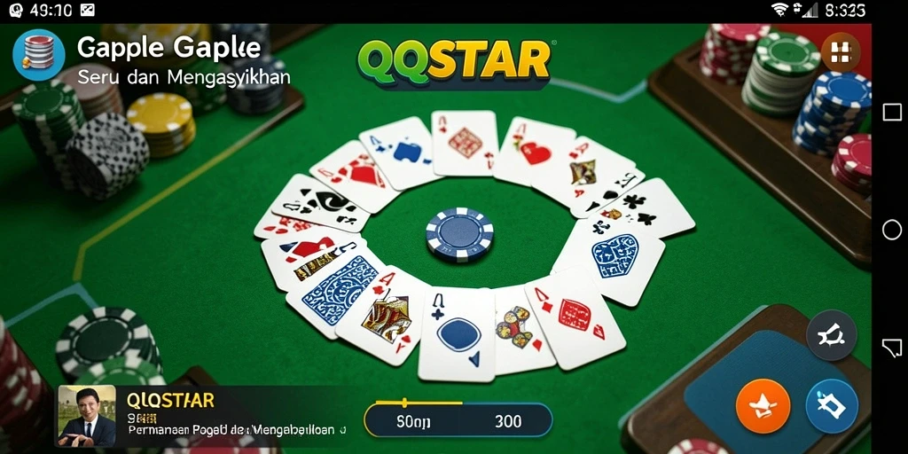 Tangkapan layar menunjukkan permainan Gaple yang seru di QQSTAR.
