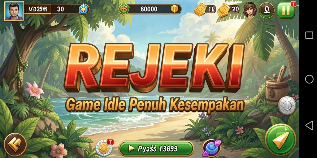 Gameplay mengasyikkan dari game Idle REJEKI yang menonjol.