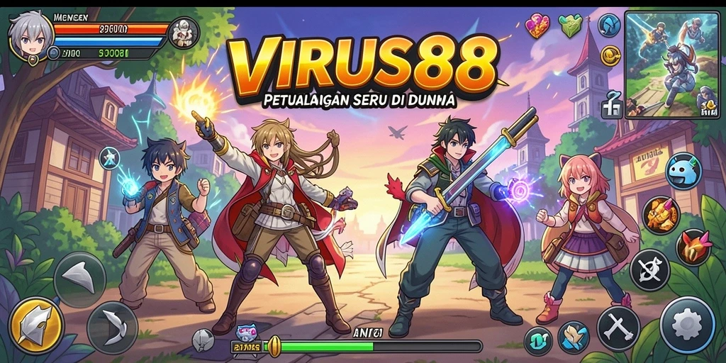 Tampilan gameplay seru dari <strong>VIRUS88</strong> di dunia Anime yang penuh petualangan.